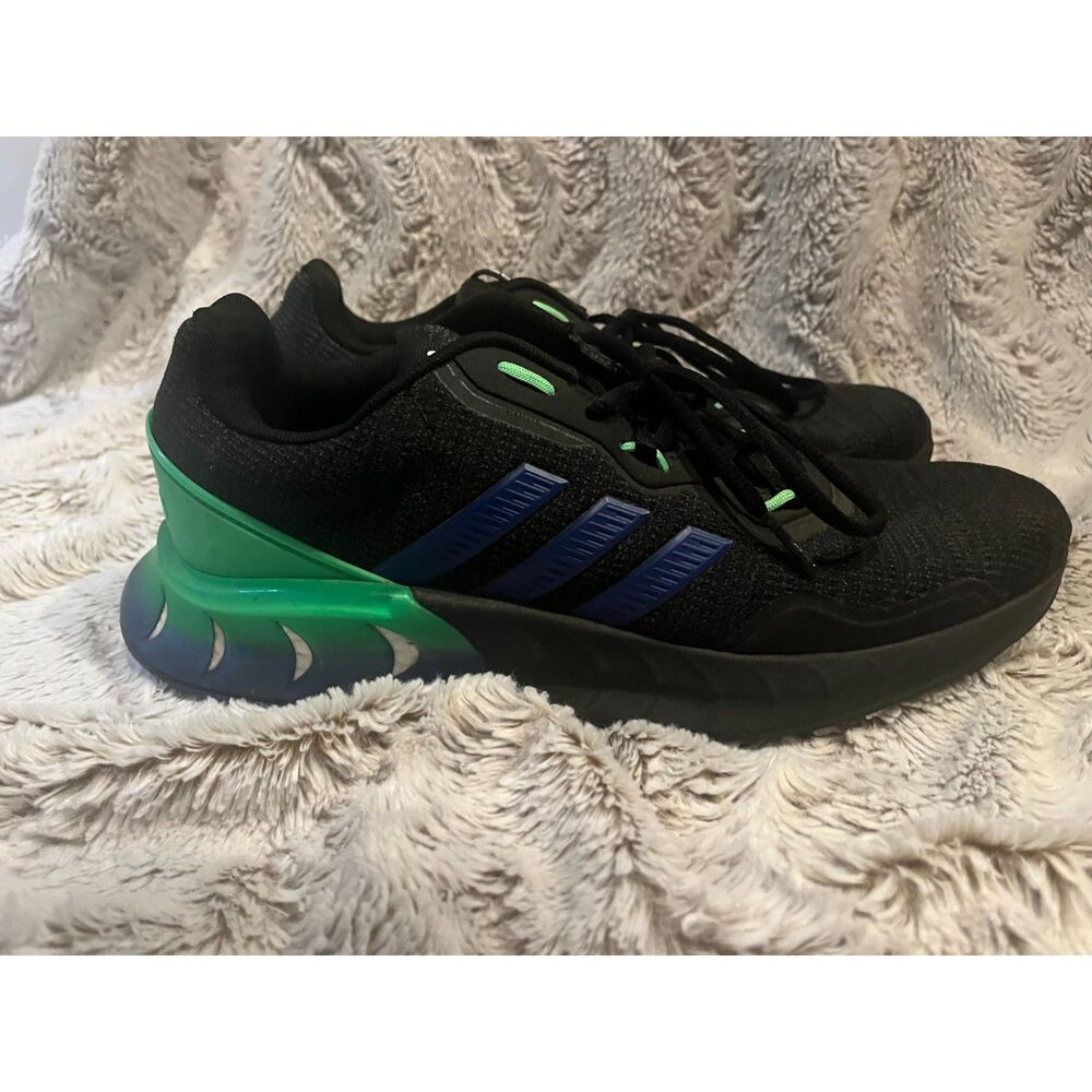 Adidas Men's Black Green Blue Athletic Sneakers Running Shoes Size 9.5